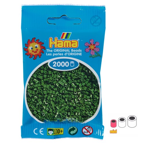 Perlas de planchar Hama MINI 2,5 mm - Verde bosque (n°102) x2000