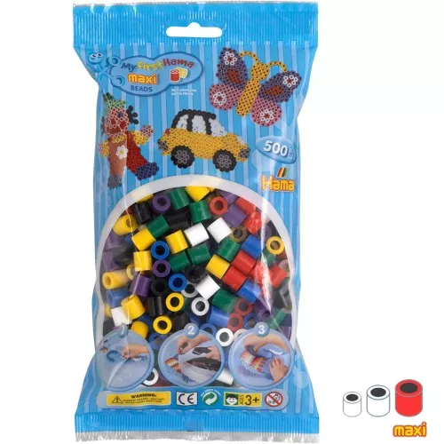 Perlas de planchar Hama MAXI 10 mm - Mezcla de colores vivos (n°00) x500