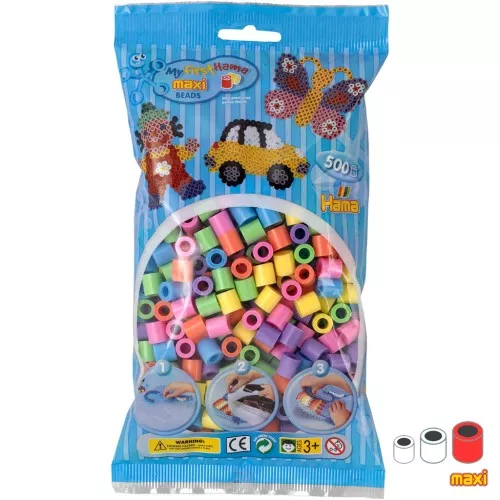 Perlas de planchar Hama MAXI 10 mm - Mezcla de colores pastel (n°50) x500