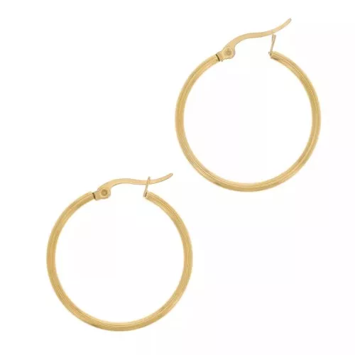 Aros redondos de 30 mm - Alambre de 2 mm - Acero inoxidable dorado 304 x20