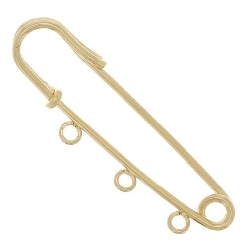 Broche imperdible - 3 anillas decorativas 50 mm - Oro x1