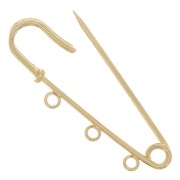 Broche imperdible - 3 anillas decorativas 50 mm en Acero - dorado x1