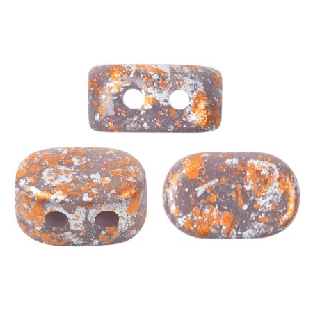 Cuentas de vidrio Lipsi® de Puca® 4x6 mm - Opaque Amethyst Tweedy x10g