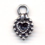 Dijes corazón 11 mm plateado antiguo x4|raw }}