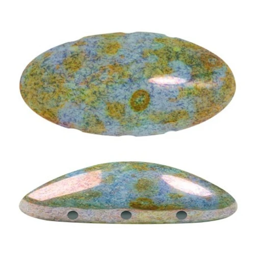 Athos 3D 3 agujeros® by Puca® 20x10 mm - Verde opaco Gris jaspeado Cerámica Look x1