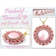 Cabujón redondo de vidrio de Puca® 25 mm - Rosaline Pearl x1