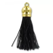 Pompón 4 cm Dorado negro x1