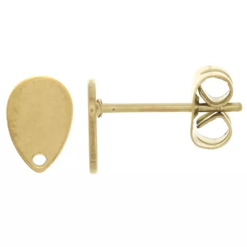 Pendientes con agujero 8x5 mm - Acero inoxidable dorado 304 x20