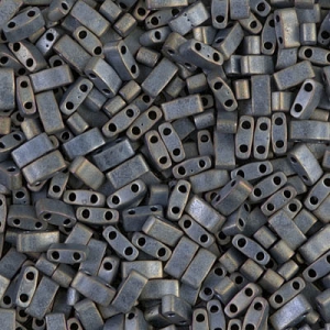 Miyuki Half Tila Beads 5x2.3x1.9 mm HTL-2002 - Mat Met Silver Gray x10g