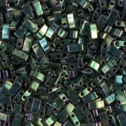 Cuentas Miyuki Half Tila 5 x 2,3 x 1,9 mm HTL-468 - Verde malaquita iris metálico x 10 g