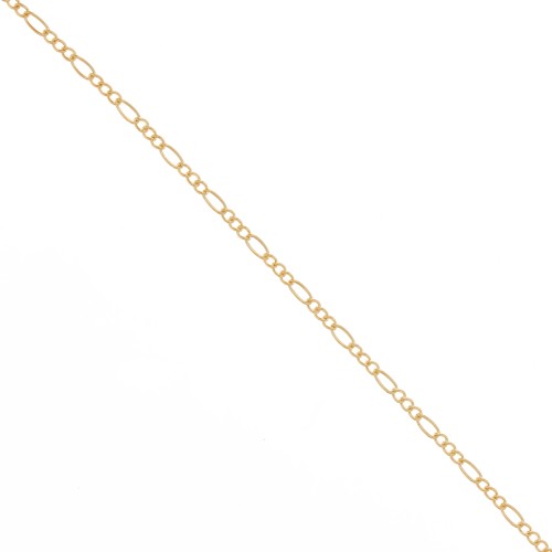 Cadena Figaro alternada (1x3) 2,6 mm - Gold filled (oro laminado) x20cm