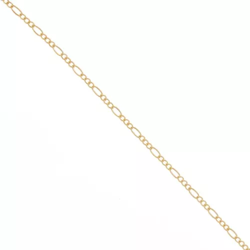 Cadena Figaro alternada (1x3) 2,6 mm - Gold filled (oro laminado) x20cm