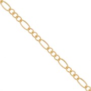 Cadena Figaro alternada (1x3) 2,6 mm - Gold filled (oro laminado) x20cm