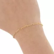 Cadena Figaro alternada (1x3) 2,6 mm - Gold filled (oro laminado) x20cm