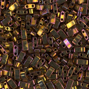 Cuentas Miyuki Half Tila 5 x 2,3 x 1,9 mm HTL-462 - Gold Iris Metallic x 10 g