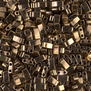 Cuentas Miyuki Half Tila 5 x 2,3 x 1,9 mm HTL-457 - Bronce oscuro metalizado x 10 g