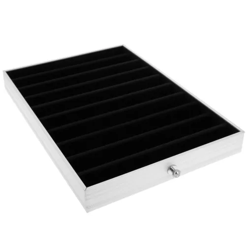 Bandeja con 10 compartimentos para pulseras 29x20 cm para joyero - Negro