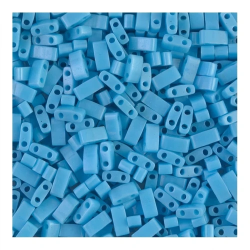 Miyuki Half Tila Beads 5x2.3x1.9 mm HTL-413 - Op Turquoise Blue x10g