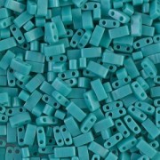 Miyuki Half Tila Beads 5x2.3x1.9 mm HTL-412 - Op Turquoise Green x10g|raw }}