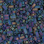 Miyuki Half Tila Beads 5x2.3x1.9 mm HTL-401FR - Mat Black AB x10g