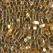 Miyuki Half Tila Beads 5x2.3x1.9 mm HTL-191 - 24kt Gold Plated x5g