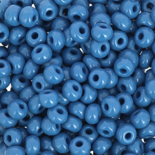 Cuentas de Rocalla Preciosa 6/0, 4 mm - Azul vaquero opaco, 20 g