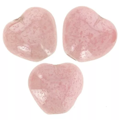 Cuentas corazón 6x6,5 mm - Opaque Pink Luster x10g