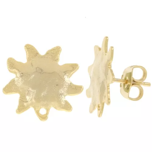Pendientes de 16 mm - Dorado con oro fino x2