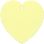 Colgante corazón de resina opaca 36x36,5 mm - Amarillo pálido x1