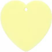 Colgante corazón de resina opaca 36x36,5 mm - Amarillo pálido x1