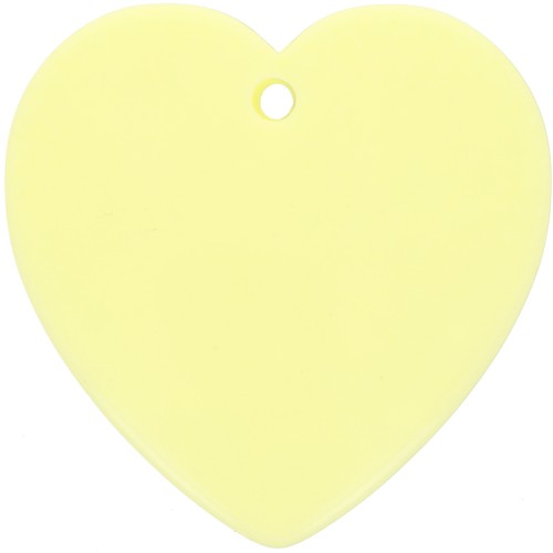 Colgante corazón de resina opaca 36x36,5 mm - Amarillo pálido x1
