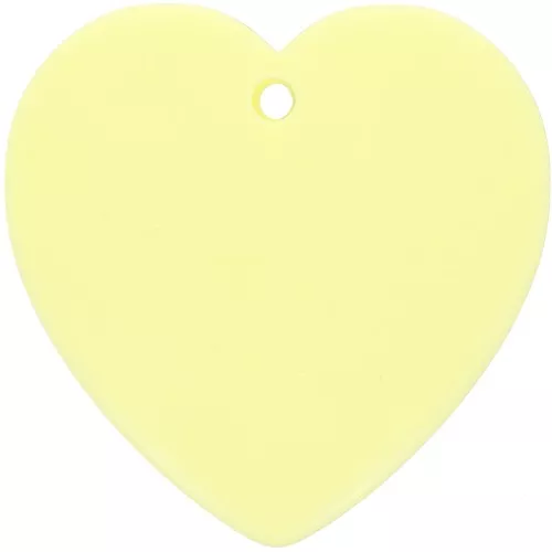 Colgante corazón de resina opaca 36x36,5 mm - Amarillo pálido x1