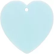 Colgante corazón de resina opaca 36x36,5 mm - Azul pastel x1