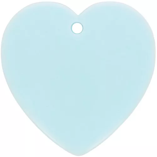 Colgante corazón de resina opaca 36x36,5 mm - Azul pastel x1