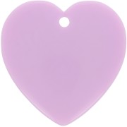 Colgante corazón de resina opaca 36x36,5 mm - Violeta claro x1