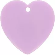 Colgante corazón de resina opaca 36x36,5 mm - Violeta claro x1
