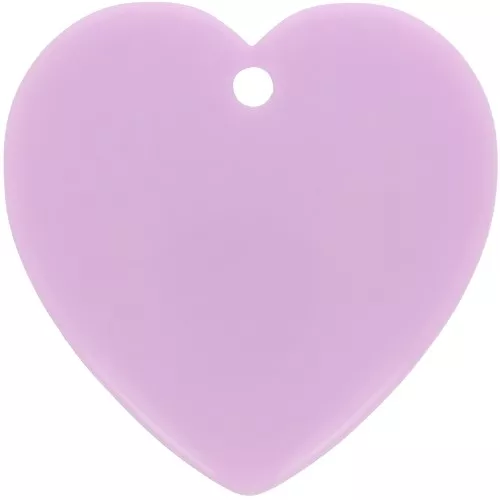 Colgante corazón de resina opaca 36x36,5 mm - Violeta claro x1