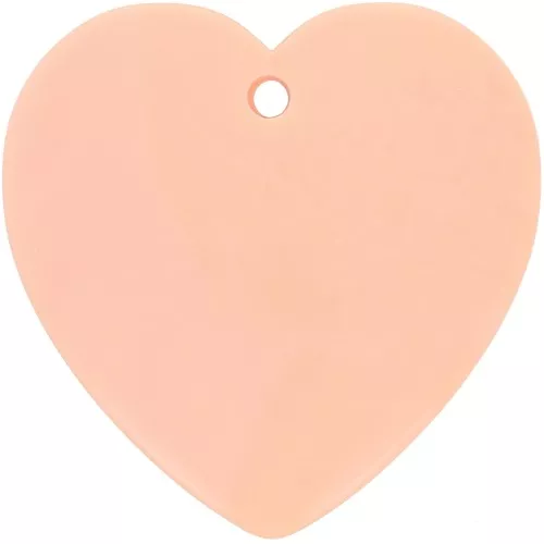 Colgante corazón de resina opaca 36x36,5 mm - Melocotón x1