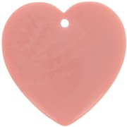 Colgante corazón de resina opaca 36x36,5 mm - Rosa salmón x1
