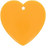 Colgante corazón de resina opaca 36x36,5 mm - Mandarina x1