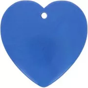 Colgante corazón de resina opaca 36x36,5 mm - Azul x1