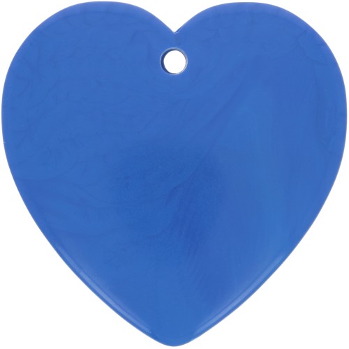 Colgante corazón de resina opaca 36x36,5 mm - Azul x1