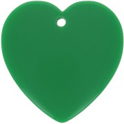 Colgante corazón de resina opaca 36x36,5 mm - Verde abeto x1