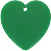 Colgante corazón de resina opaca 36x36,5 mm - Verde abeto x1