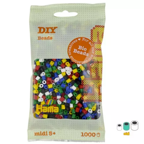 Surtido de perlas de planchar Hama Bio MIDI 5mm multicolor oscuro (n°198) x1000