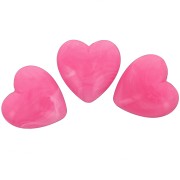 Cuenta corazón de resina opaca 17x18 mm - Rosa brillante jaspeado x1