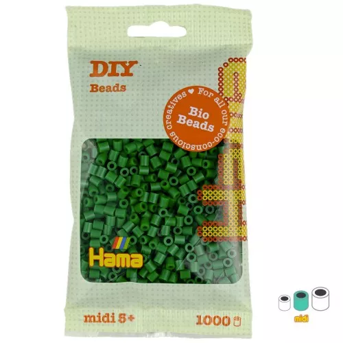 Perlas de planchar Hama Bio - MIDI 5 mm - Verde (n°10) x1000