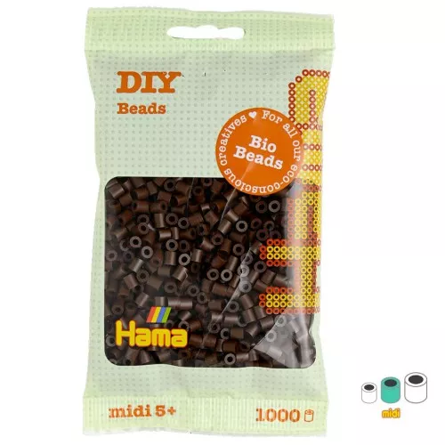 Perlas de planchar Hama Bio - MIDI 5 mm - Marrón (n°12) x1000