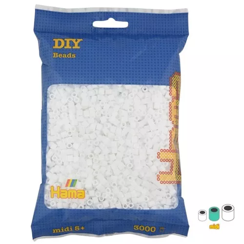 Perlas de planchar Hama MIDI 5 mm - Blanco (n°01) x3000