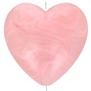 Cuenta corazón de resina opaca 17x18 mm - Rosa jaspeado x1|raw }}